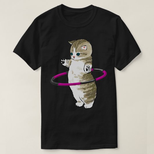 Mofu Zand Cute Cat Telling met Hula Hoop T-shirt (Design voorkant)