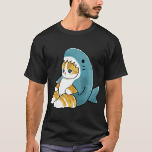 Mofu Zand Kute Cat Tekening in Shark Outfit T-shirt