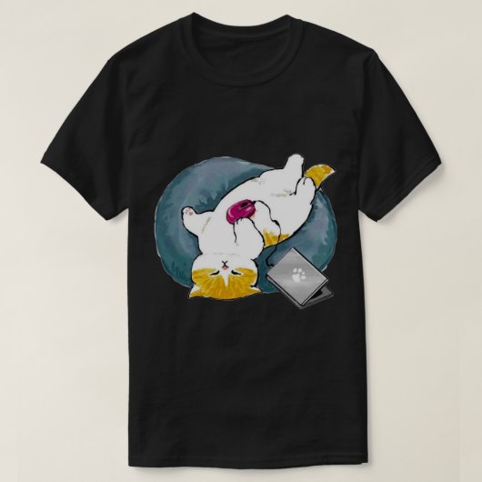 mofusen grappige kattenslaap t-shirt (Design voorkant)