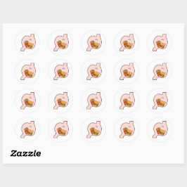 MOG MOG Stomach – Kawaii Burger & Fries Ronde Sticker