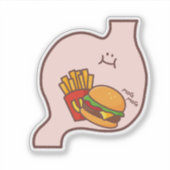 MOG MOG Stomach – Kawaii Burger & Fries Sticker (Voorkant)