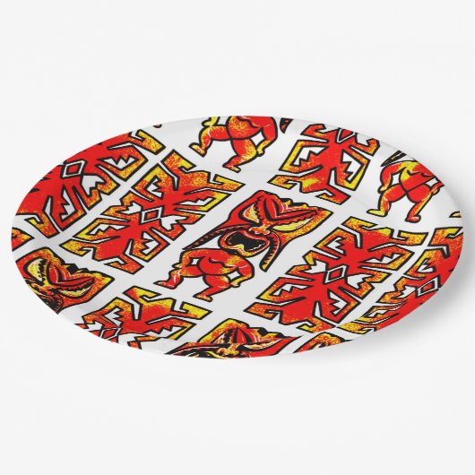 Mog Mog Warrior Tiki Papieren Bordje (Gekanteld)