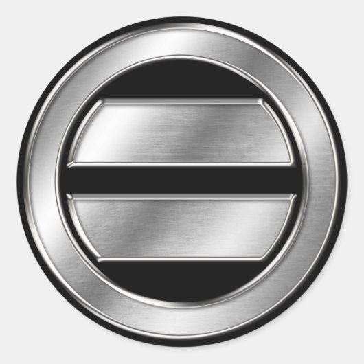 Mogami Clan Kamon Silver Chrome Ronde Sticker (Voorkant)