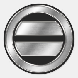Mogami Clan Kamon Silver Chrome Ronde Sticker