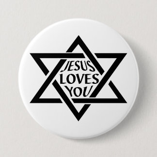 Mogan David Star - Jezus houdt van jou Ronde Button 7,6 Cm