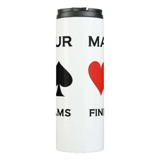 Moge al je finesses en slams bridgespel maken thermosbeker (Achterkant)