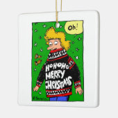 Moge al je kerstzweten warm en lelijk zijn keramisch ornament (Links)