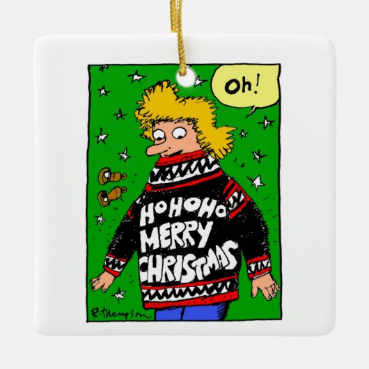 Moge al je kerstzweten warm en lelijk zijn keramisch ornament (Voorkant)