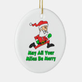 Moge al je millen een prettige kerstman zijn keramisch ornament (Rechts)