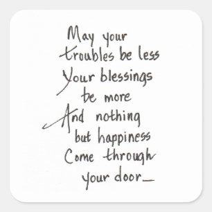 Moge al je problemen minder zijn vierkante sticker