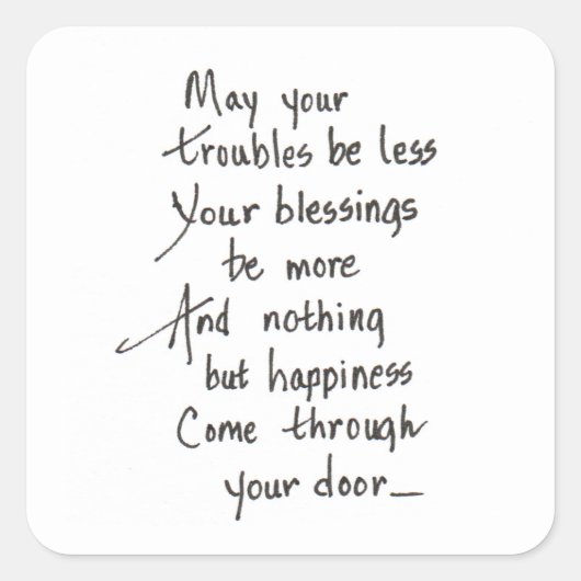 Moge al je problemen minder zijn vierkante sticker (Voorkant)