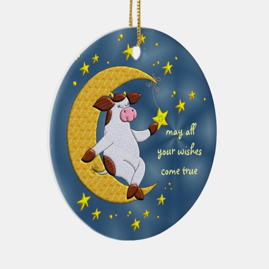 Moge al je wensen uitkomen voor True Keepasversier Keramisch Ornament (Rechts)