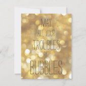 Moge al uw problemen bubbels zijn - Gold New Year Feestdagenkaart (Voorkant)
