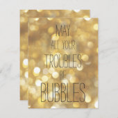 Moge al uw problemen bubbels zijn - Gold New Year Feestdagenkaart (Voorkant / Achterkant)