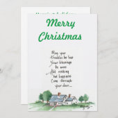 "Moge al uw problemen minder zijn" Schetst van het Feestdagenkaart (Voorkant / Achterkant)