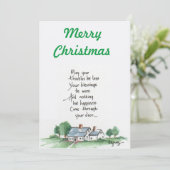 "Moge al uw problemen minder zijn" Schetst van het Feestdagenkaart (Staand voorkant)