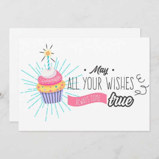 Moge al uw wensen uitkomen. feestdagenkaart (Voorkant / Achterkant)