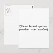 Moge barbaren uw persoonlijke ruimte binnendringen briefkaart (Voorkant / Achterkant)