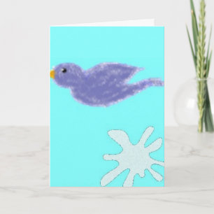 Moge de blauwvogel van geluk op je hoofd poepen! kaart