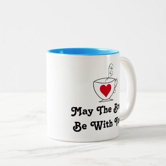 "Moge de Brew bij je zijn!" Mok met twee toonaange (Voorkant rechts)