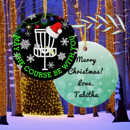 Moge de cursus bij U zijn, Schijf Golf Kerstmis Keramisch Ornament