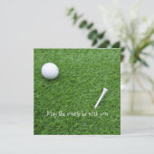 Moge de cursus met je zijn met golfbal en t-shirt feestdagenkaart (Staand voorkant)