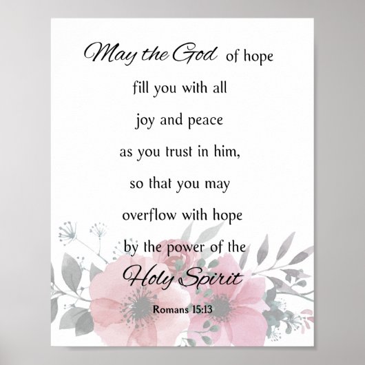 Moge de God van de hoop je vullen Poster (Voorkant)