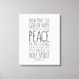 Moge de God van de Hoop, Romeinen 15:13 Canvas Afdruk