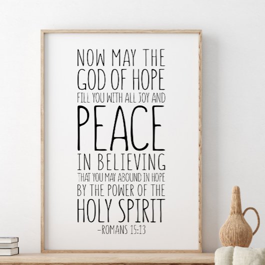 Moge de God van de Hoop, Romeinen 15:13 Poster