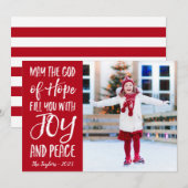 Moge de God van Hoop Vreugde Vrede Kerstmis Fotoka Feestdagenkaart (Voorkant / Achterkant)