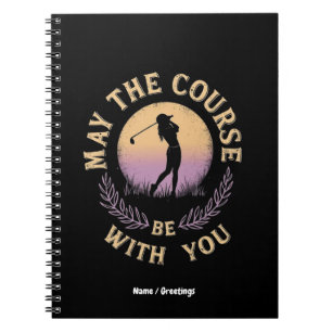 Moge de golfbaan bij je zijn Funny Golfer Golf Lov Notitieboek