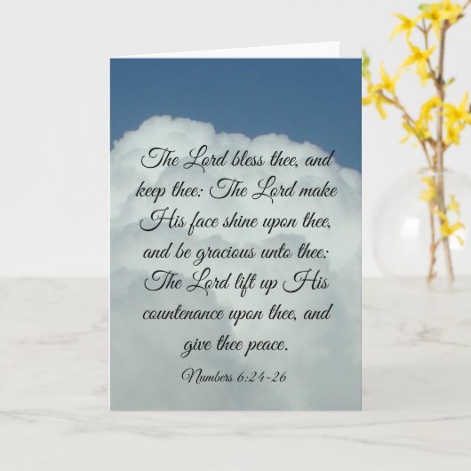 Moge de Heer u zegenen en u bewaren; Kaart (Gele Bloem)