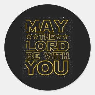 Moge de Here met u zijn, Christelijk Gods geloofsp Ronde Sticker