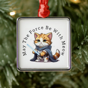 Moge de kracht met miauw zijn metalen ornament