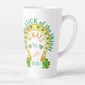 Moge de Luck of the Irish Shamrock Hoefijzer Latte Mok (Rechts)