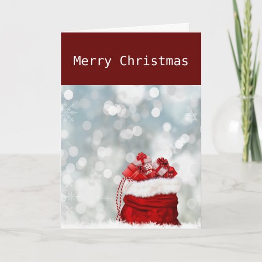 MOGE DE TAS VAN DE KERSTMAN JE PRECIES BRENGEN WAT FEESTDAGEN KAART (Voorkant)