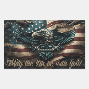 Moge de vierde met je Eagle zijn Rechthoekige Sticker