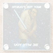 Moge de Vierde met u zijn (Wiskunde-ter)! Glazen Onderzetter (Achterkant)