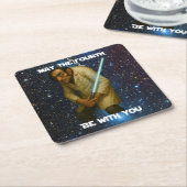 Moge de Vierde met u zijn (Wiskunde-ter)! Kartonnen Onderzetters (Schuin)