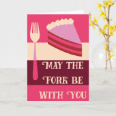 Moge de vork bij je zijn Roze Verjaardag Kaart (Gele Bloem)