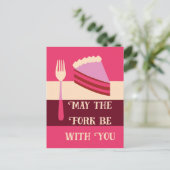 Moge de vork bij je zijn verjaardagstaart Briefkaa Briefkaart (Staand voorkant)