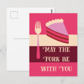 Moge de vork bij je zijn verjaardagstaart Briefkaa Briefkaart (Voorkant / Achterkant)