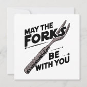 Moge de vorken bij je zijn - Funny Fork Pun Design Kaart (Voorkant)