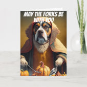 Moge de vorken bij je zijn Grappige Thanksgiving Kaart (Voorkant)
