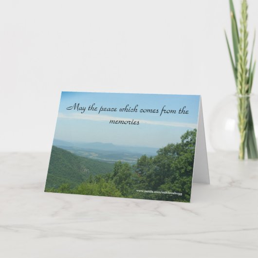 Moge de vrede die komt, Condoleance Kaart (Voorkant)