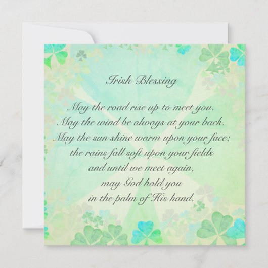 "Moge de weg omhoog gaan..." Ierse zegen Kaart (Voorkant)