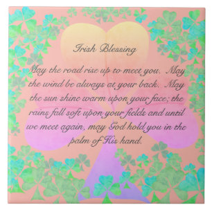 "Moge de weg omhoog gaan..." Ierse zegening Tegeltje