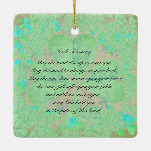 "Moge de weg omhoog gaan" Irish Blessing Ornament (Achterkant)