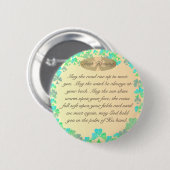 "Moge de weg omhoog gaan..." Irish Blessing Shamro Ronde Button 5,7 Cm (Voorkant /achterkant)