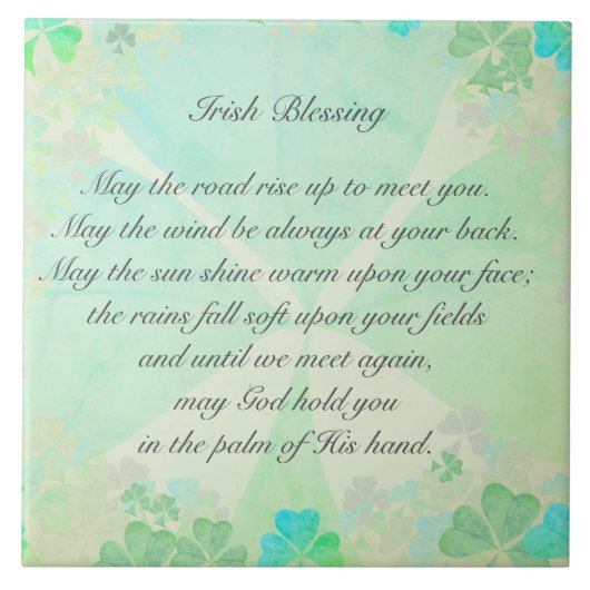 "Moge de weg omhoog gaan..." Irish Blessing Tegeltje (Voorkant)